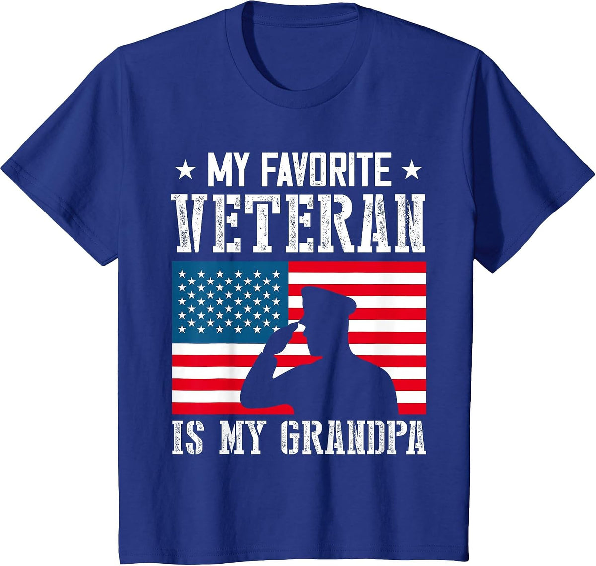 My Favorite Veteran is My Grandpa Veterans Day Thank You T-Shirt - Royal Blue