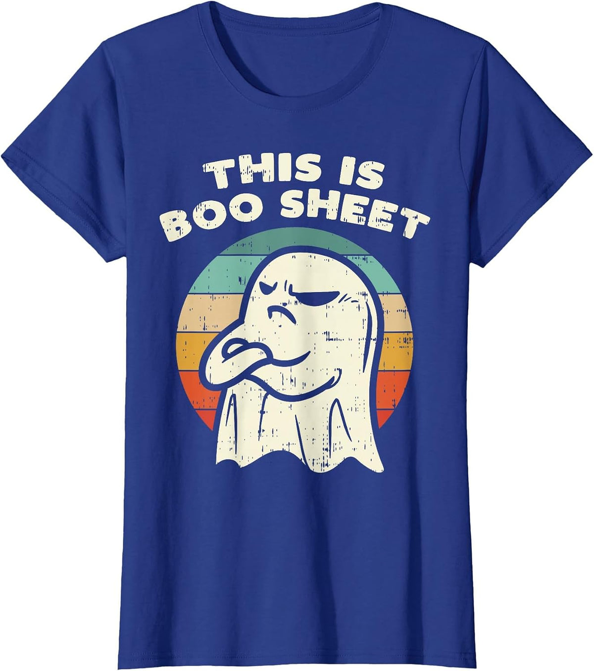 This is Boo Sheet Ghost Retro Halloween Costume Men Women T-Shirt - Royal Blue