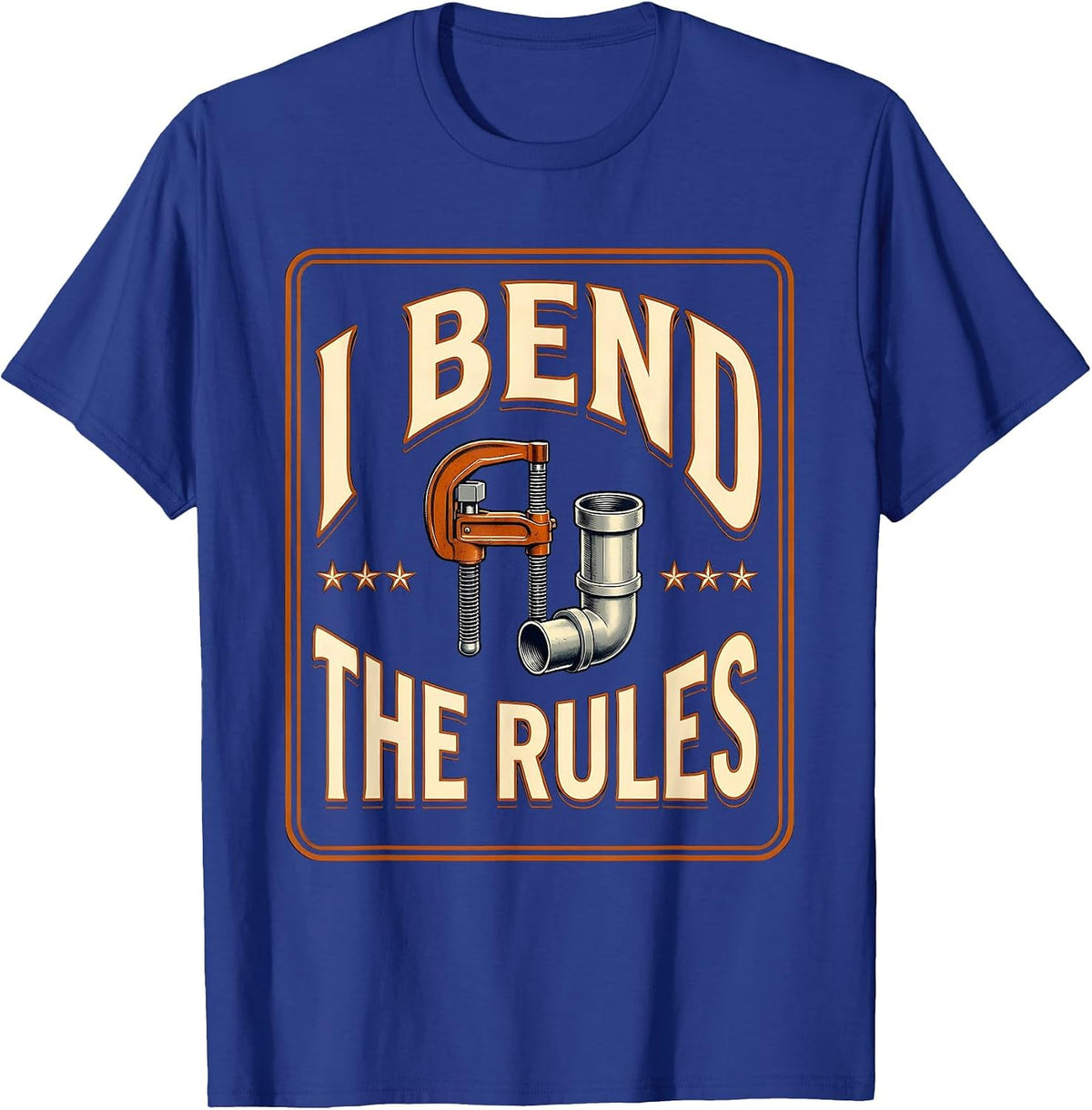 I Bend The Rules Funny Electrician Engineer Lineman Gift T-Shirt - Royal Blue