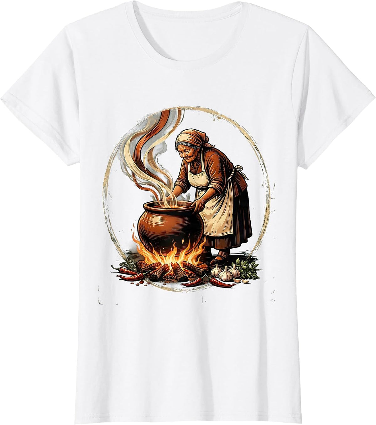 Women's Abuela Stirring Pot Hispanic Heritage Month T-Shirt - White