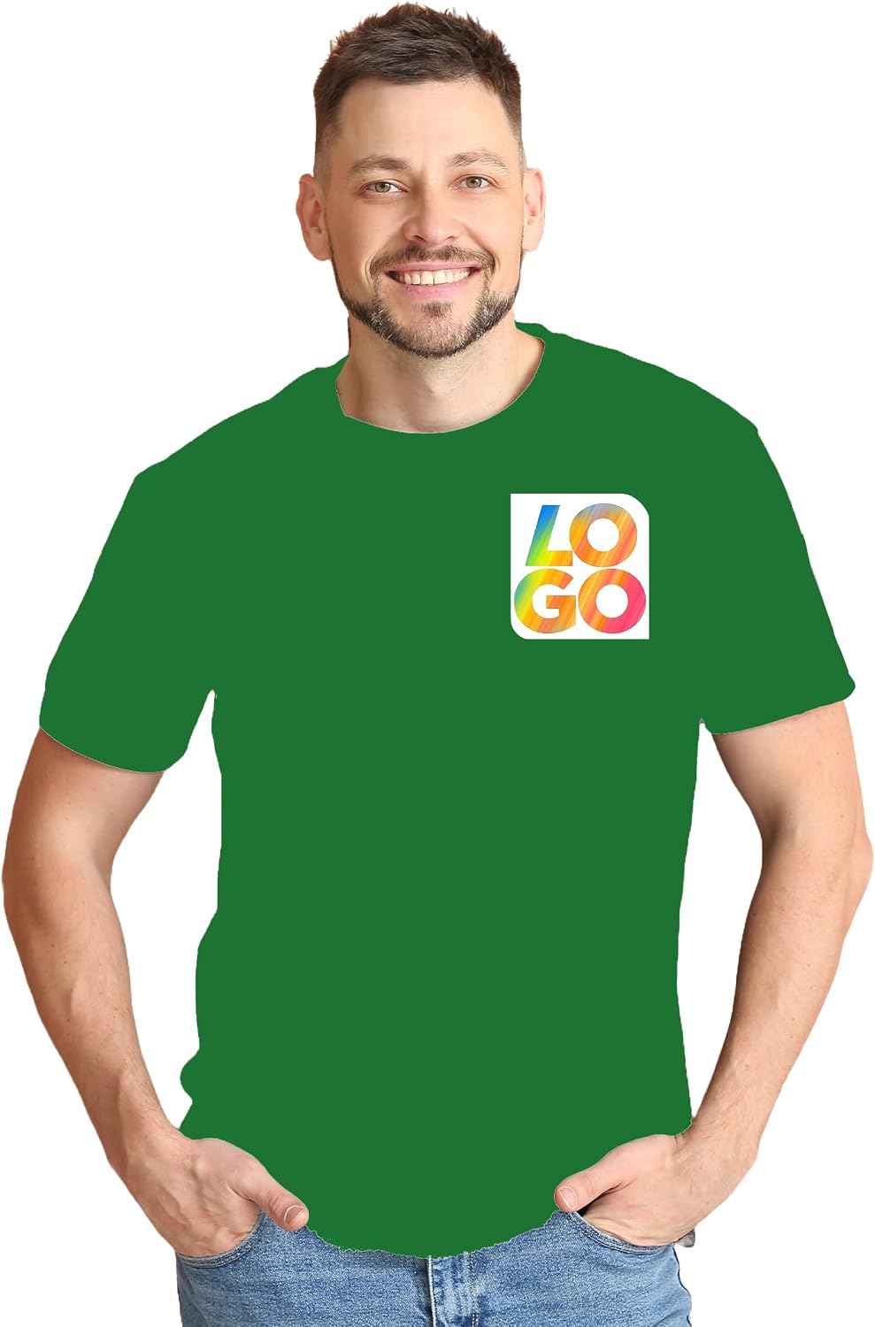 Custom Embroidered Unisex Basic Tee T-Shirts - Irish Green 12