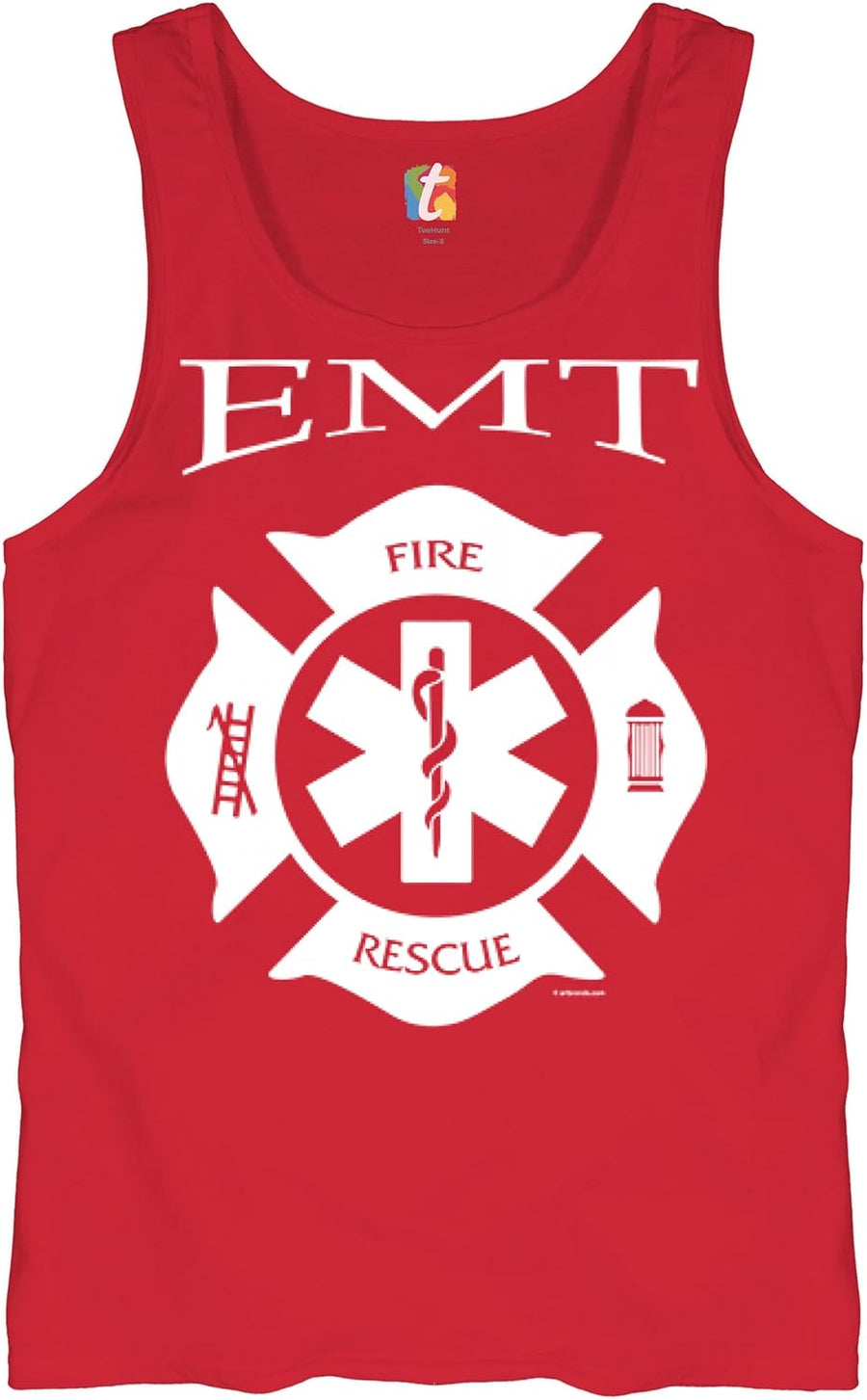 EMT Fire and Rescue Tank Top Emergency First Responder EMS Medic Men's Top - Red
