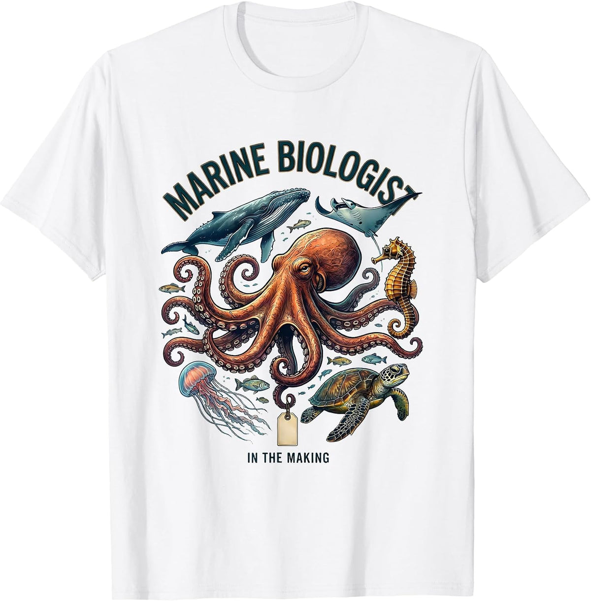 Men's Marine Biologist In The Making Octopus Sea Creature Nature T-Shirt - White