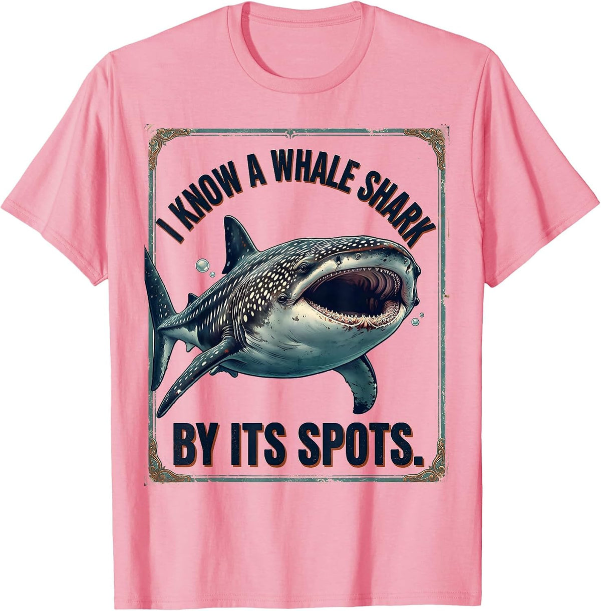 Men's I Know A Whale Shark By Its Spots Vintage Whale Shark Lover T-Shirt - Pink