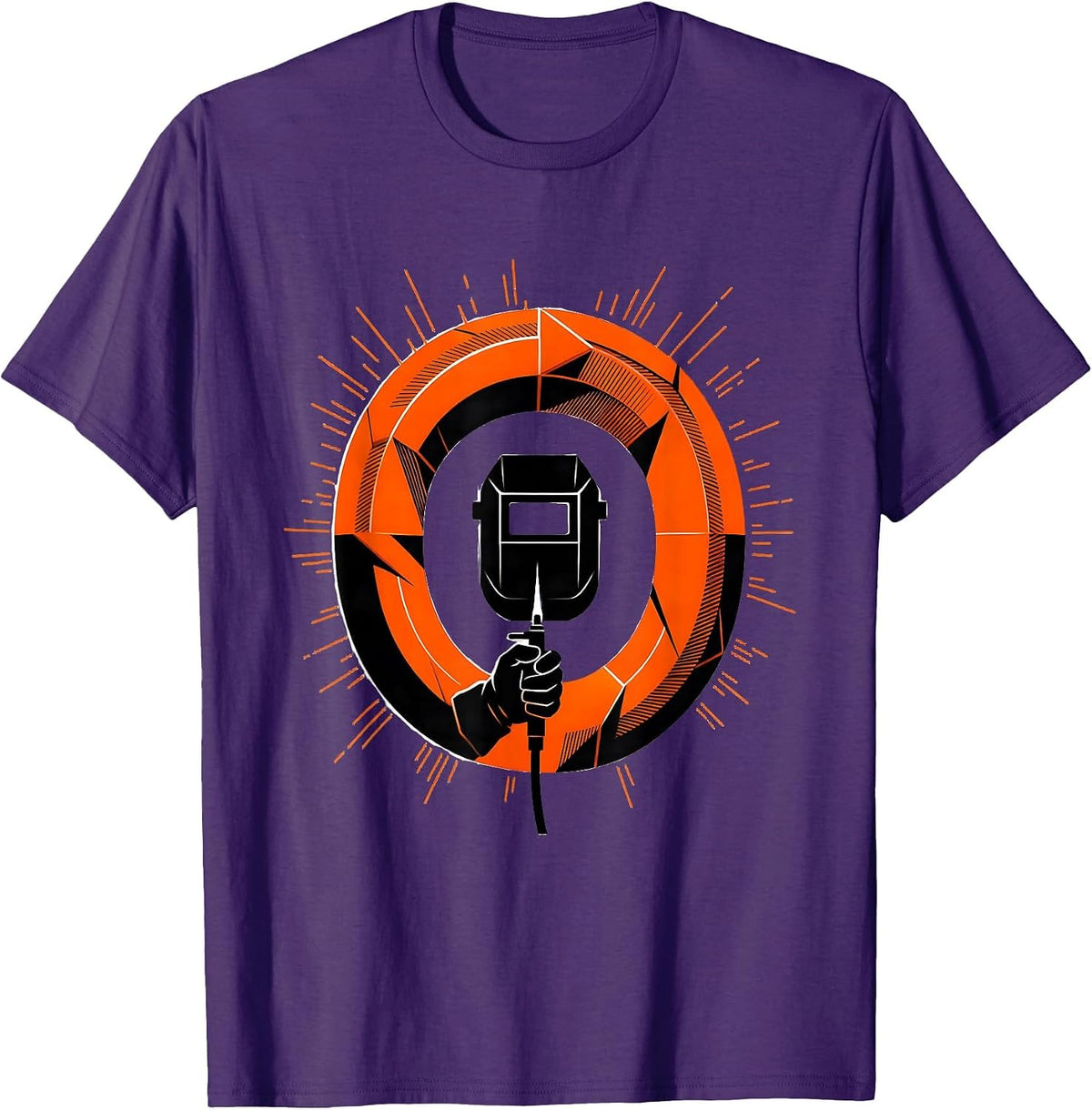 Geometric Weld-Bead Loop Welder Metalworker Humor T-Shirt - Purple