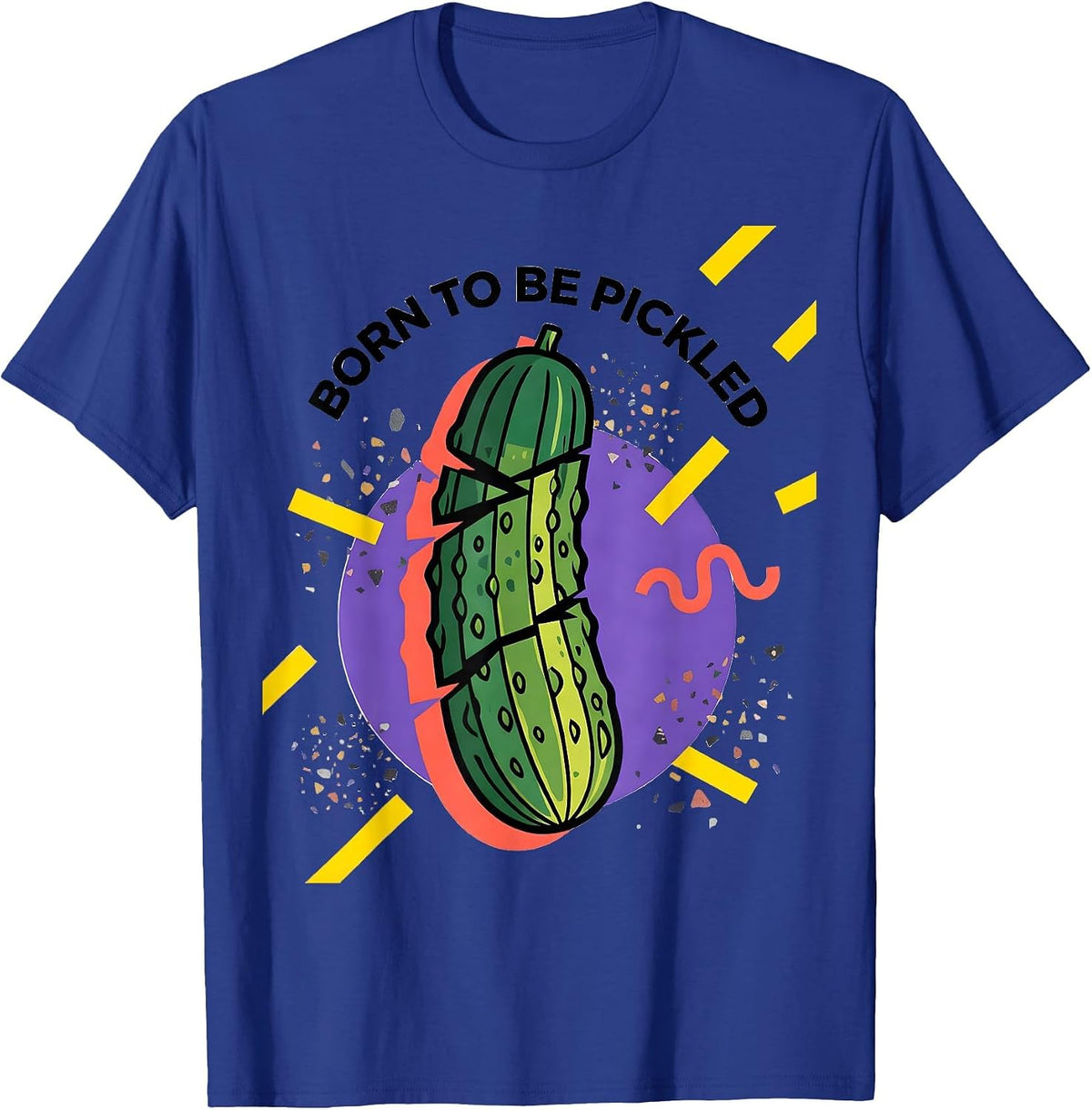 Born to Be Pickled Funny Pickle Design T-Shirt - Royal Blue