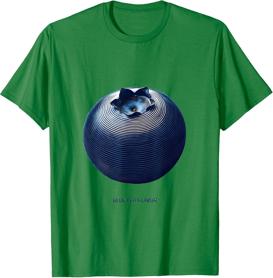 Men's Blue Is A Flavor Blueberry Graphic Design T-Shirt - Kelly Green
