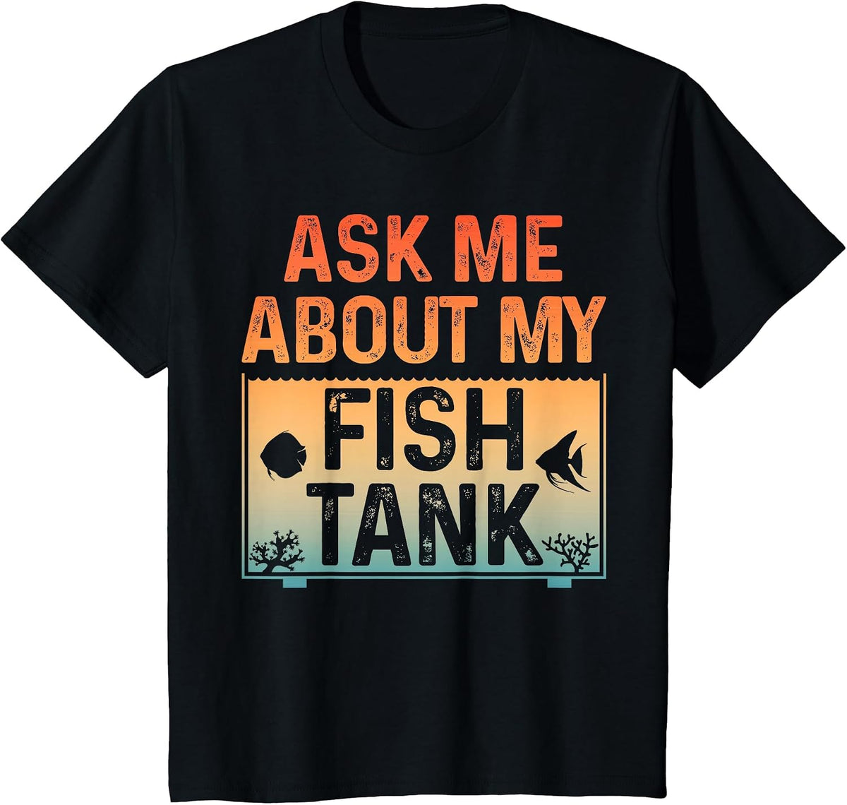 Funny Fish Tank Art for Men Women Fish Tank Aquarium Lover T-Shirt - Black