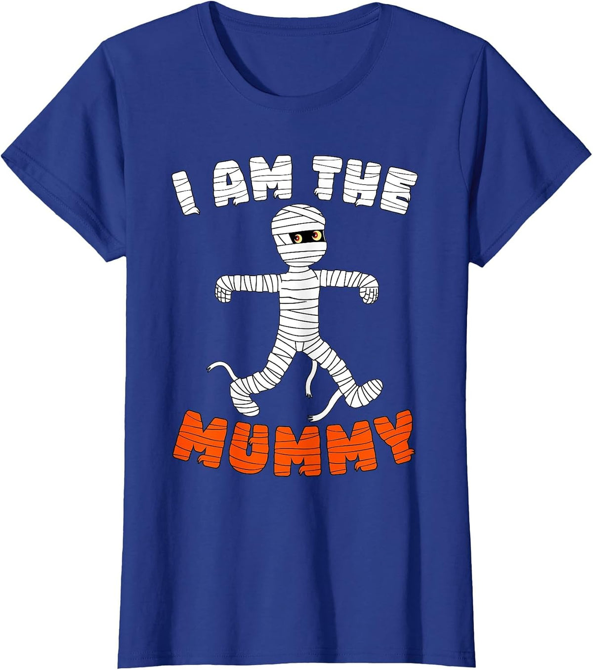 I Am The Mummy Funny Matching Couple Halloween Costume T-Shirt - Royal Blue