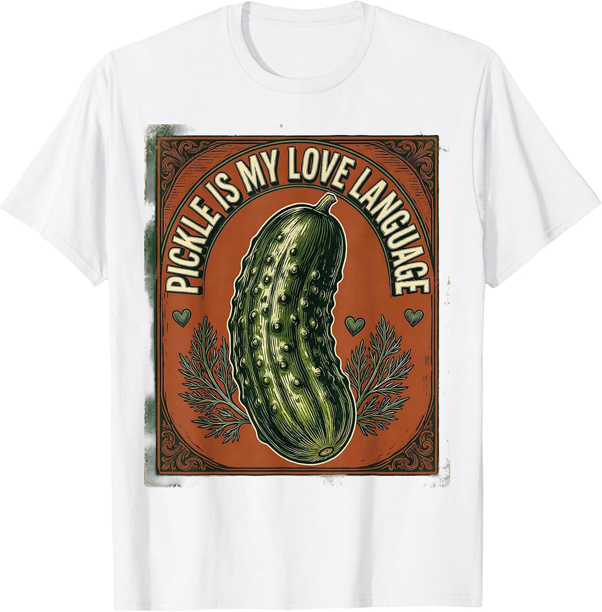Men's Pickle Is My Love Language Funny Food Design T-Shirt - White