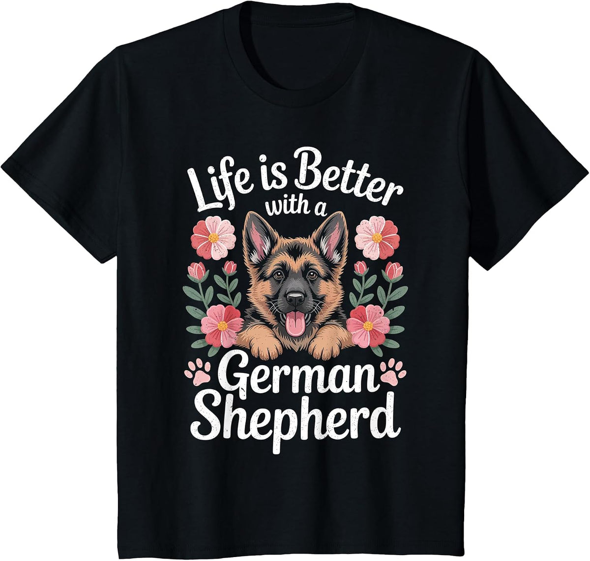 Life is Better with A German Shepherd Dog Lover T-Shirt - Black