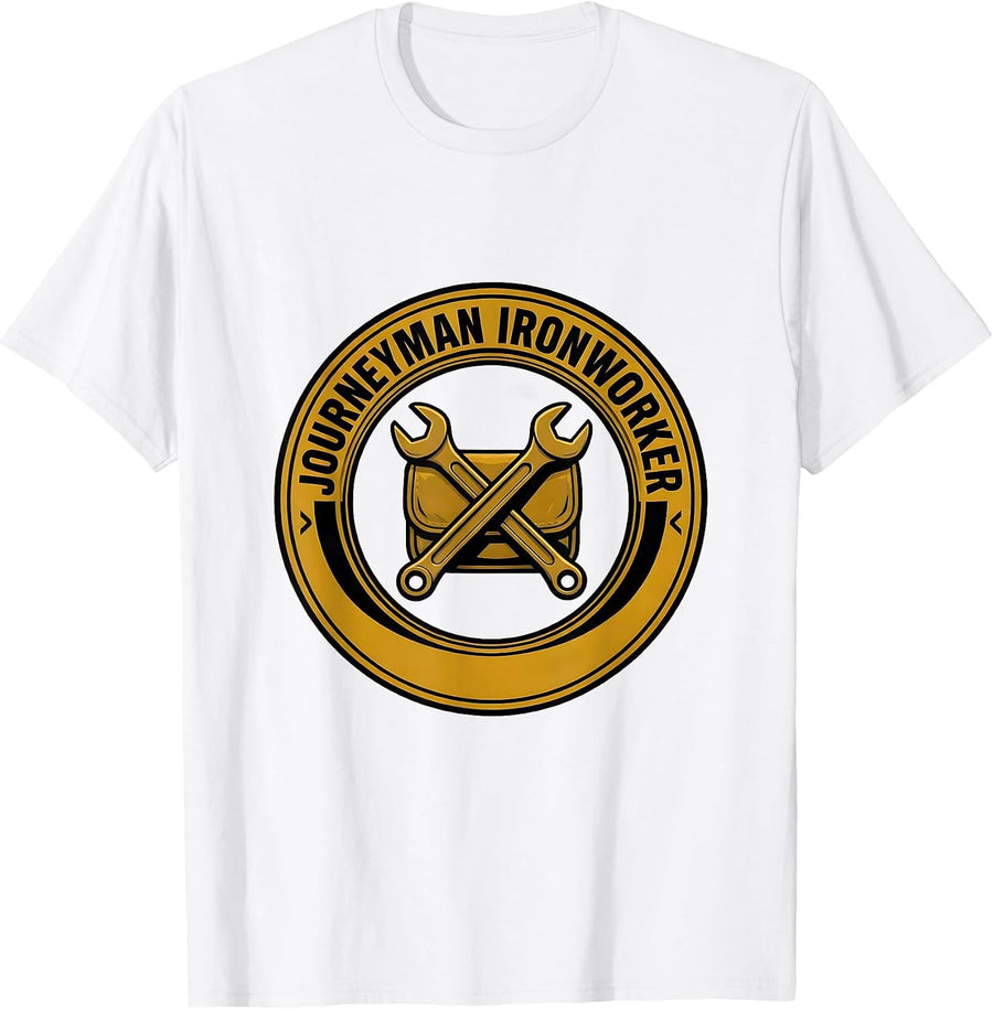 Men's Journeyman Ironworker Funny Blacksmith Metalworker Trade T-Shirt - White