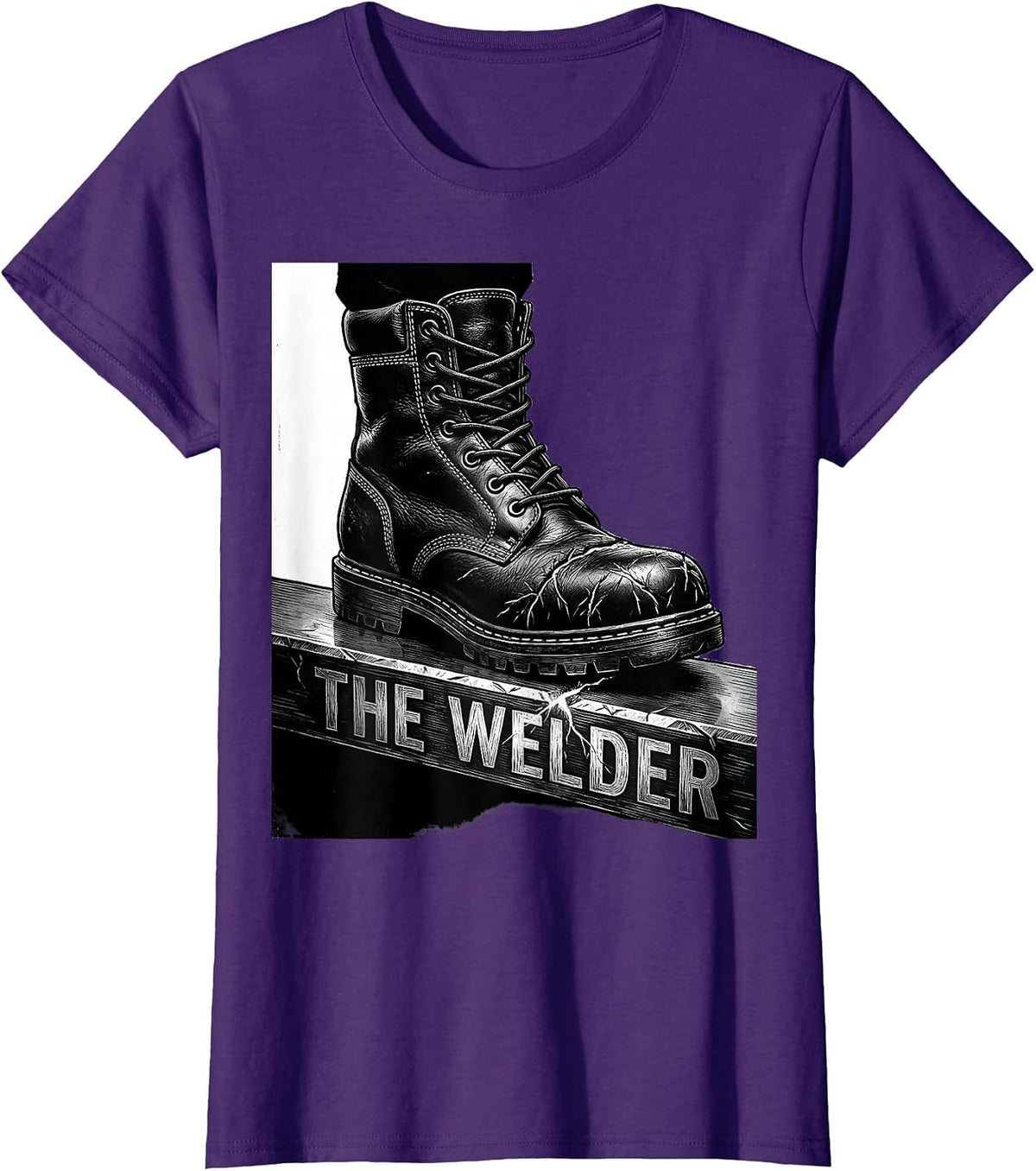 Women's THE WELDER Funny Welder Metal Worker Trade Pride Humor T-Shirt - Purple