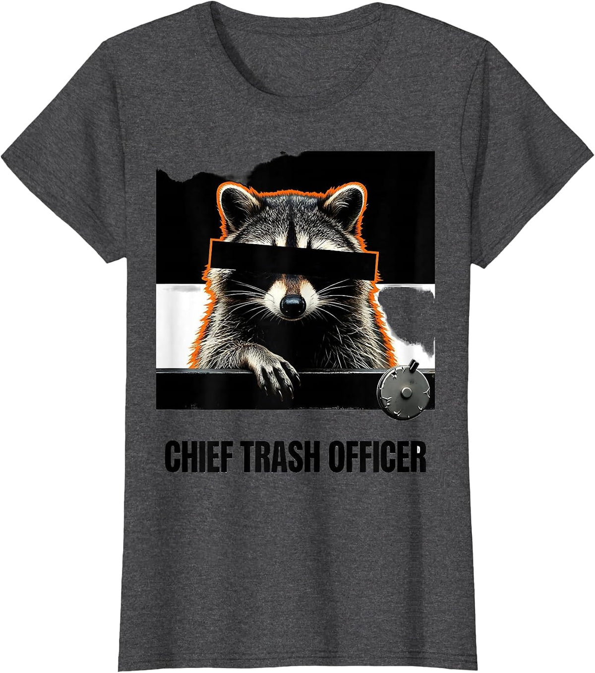 Women's Chief Trash Officer Funny Raccoon Meme Spirit Animal T-Shirt - Dark Heather Grey