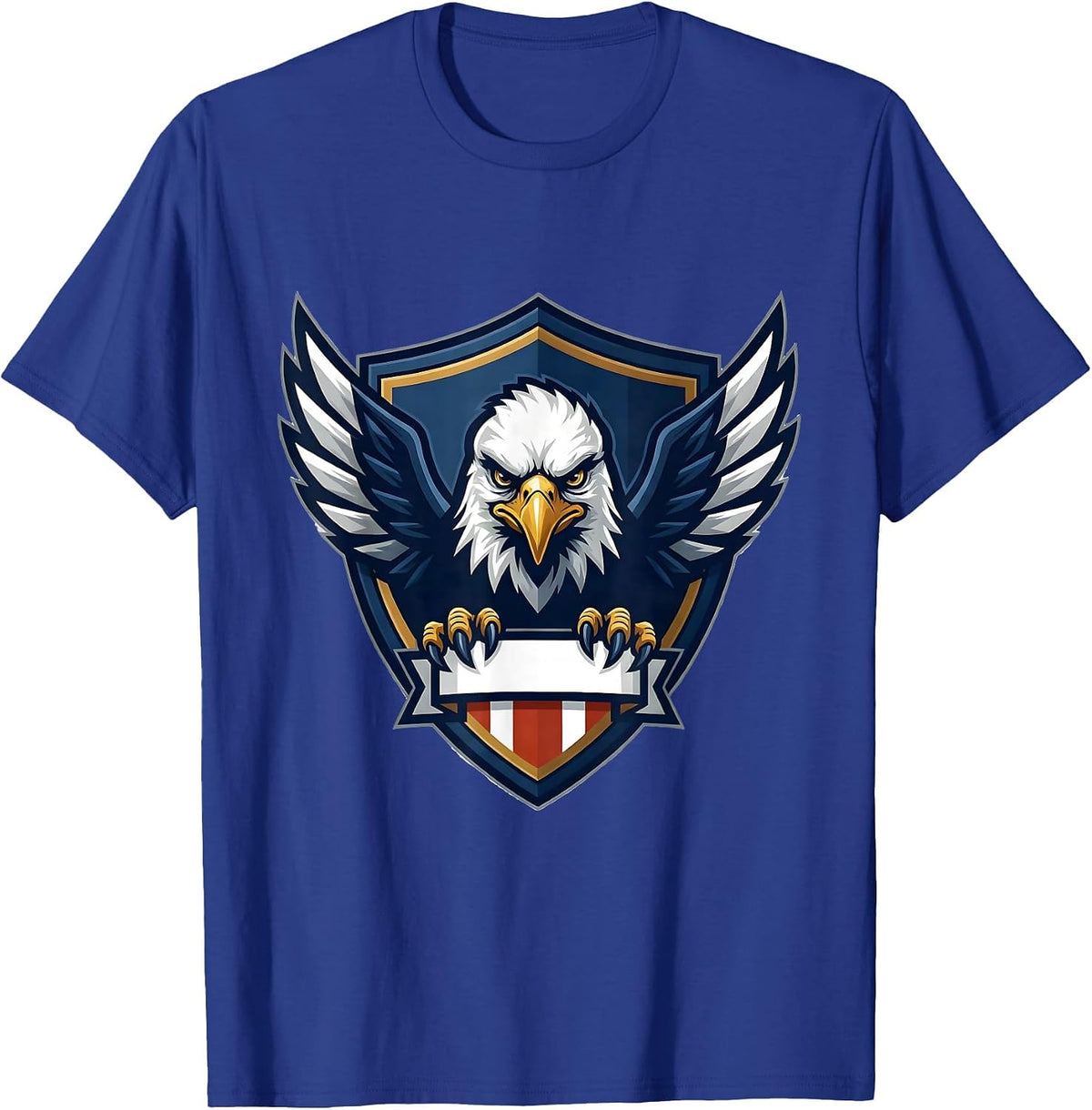 Bald Eagle Mascot Vintage Sports Patriotic Pride T-Shirt - Royal Blue