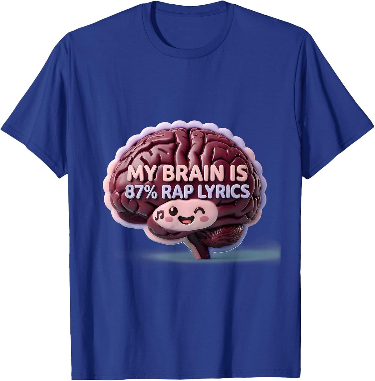 My Brain Is 87% Rap Lyrics Cute Kawaii Music Lover Humor T-Shirt - Royal Blue