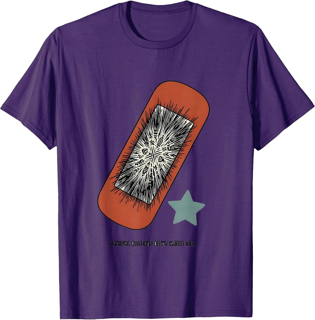 Standing Ovation For My Worst Idea Funny Tattoo Owner T-Shirt - Purple