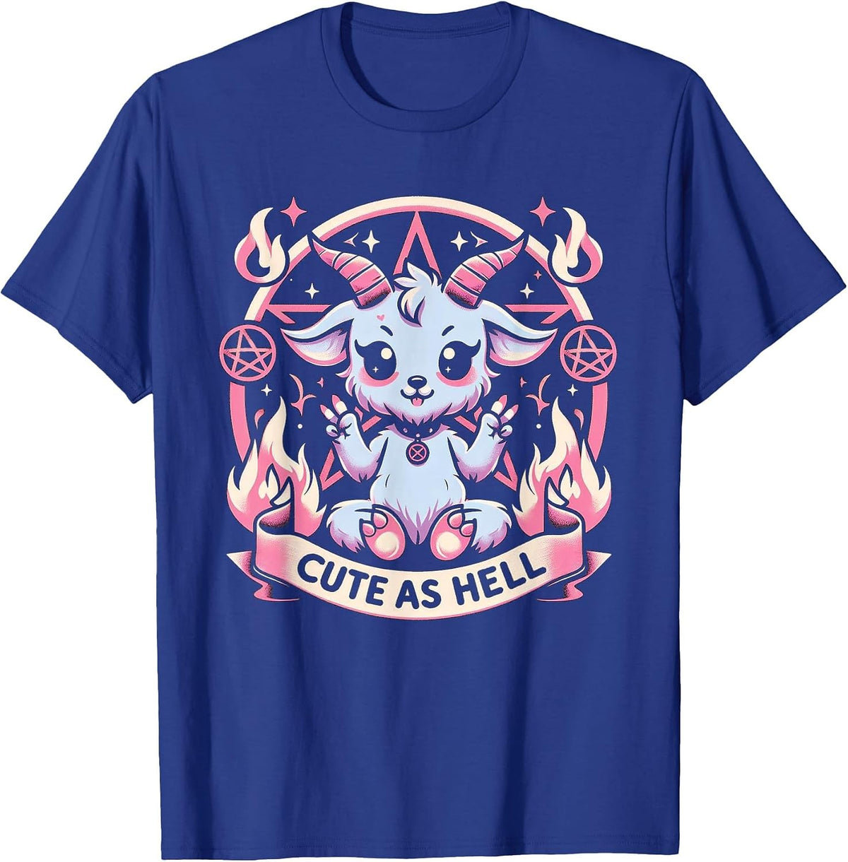 Pastel Goth Cute As Hell Kawaii Baphomet Emo Gothic T-Shirt - Royal Blue
