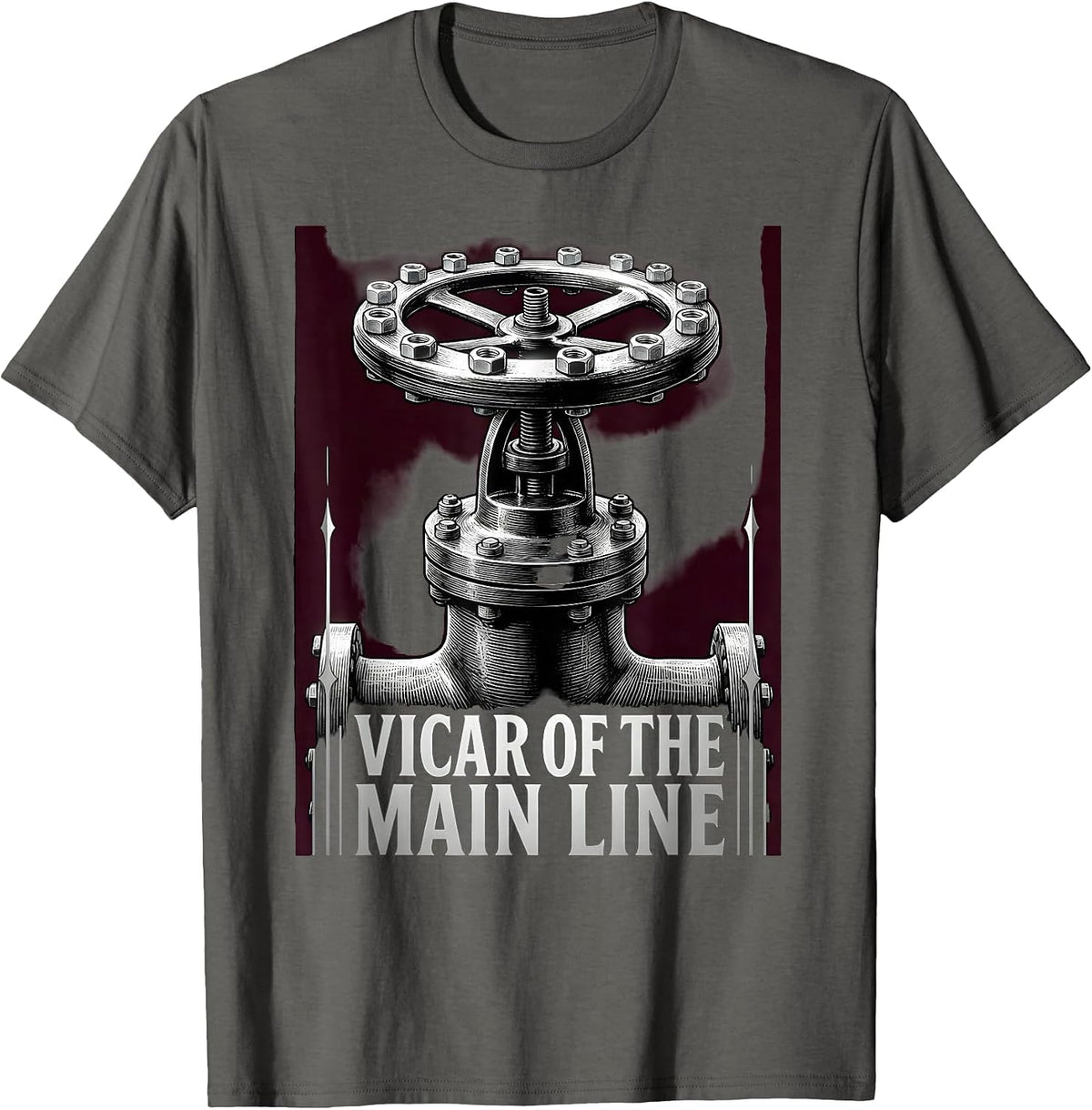 Men's Vicar Of The Main Line Gothic Funny Plumber Pipefitter Gift T-Shirt - Asphalt Grey