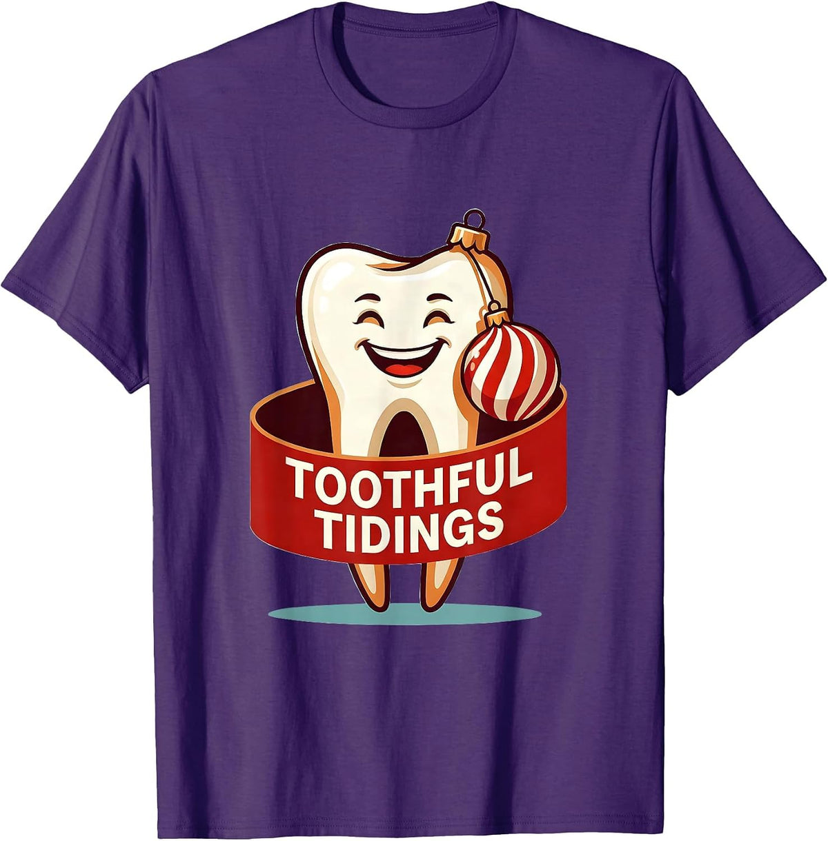 Toothful Tidings Funny Dental Christmas Dentist Dental T-Shirt - Purple