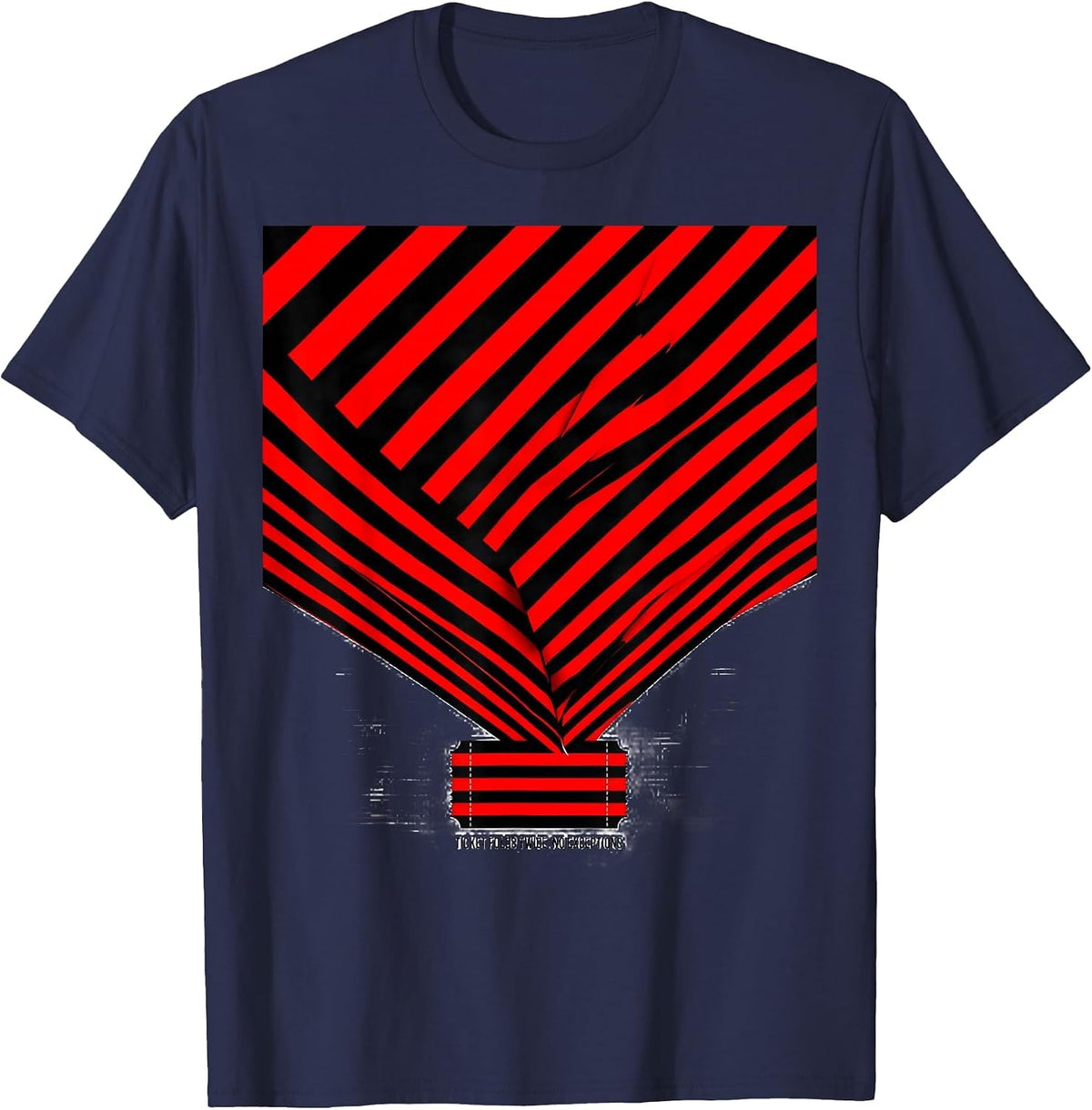 Men's Ticket Folds Twice, No Exceptions Funny Casino Gambling T-Shirt - Navy Blue