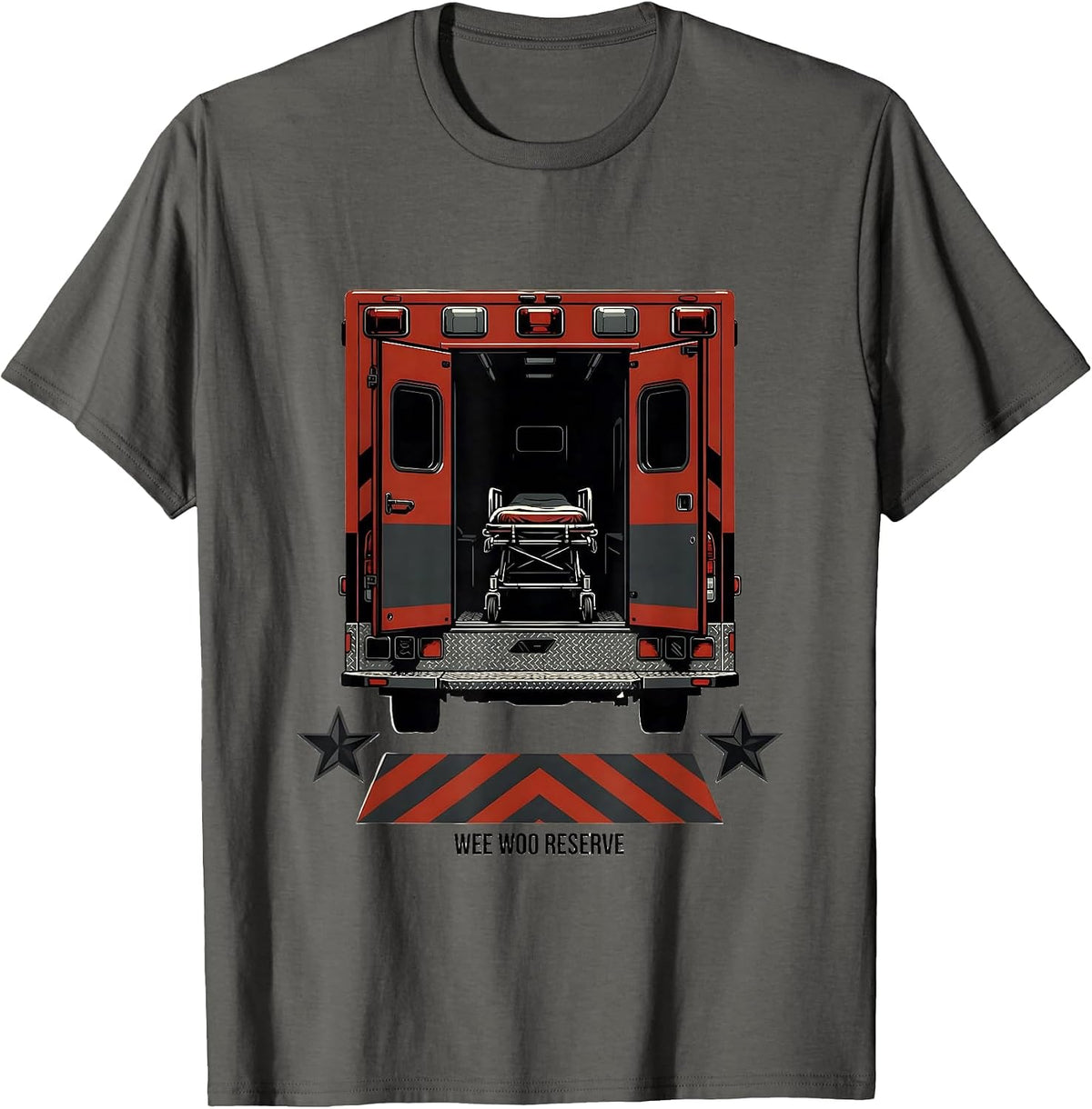 Wee Woo Reserve EMS Paramedic EMT Gag Humor T-Shirt - Asphalt Grey