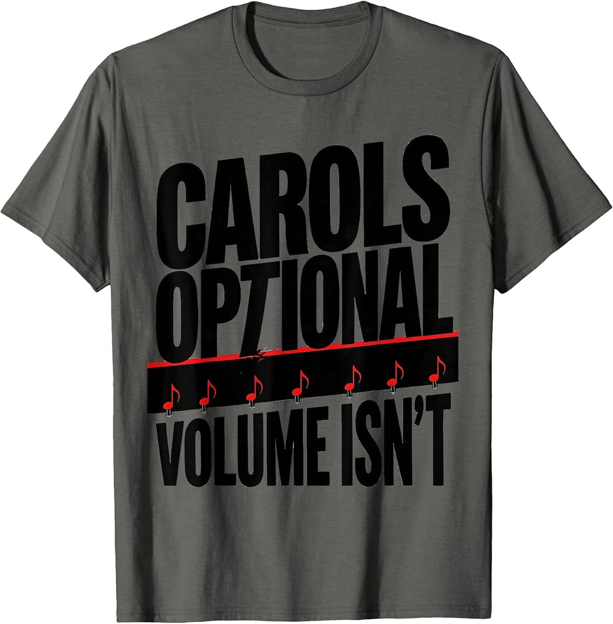 Men's Carols Optional, Volume Isn't Brutalist Heavy Metal T-Shirt - Asphalt Grey