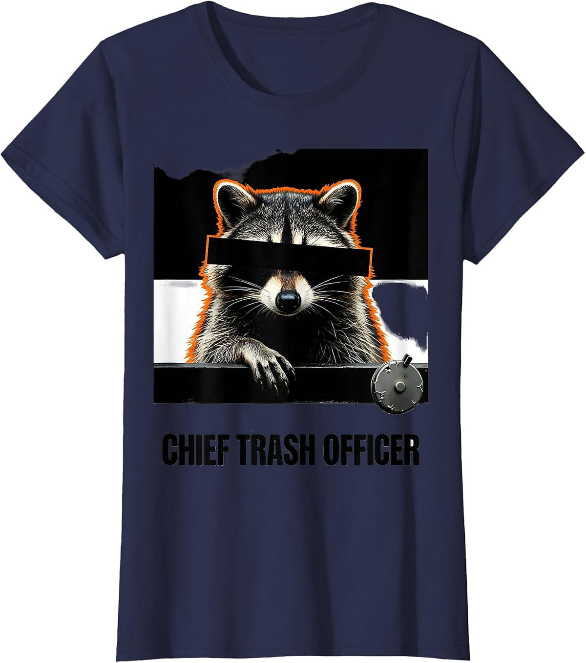 Women's Chief Trash Officer Funny Raccoon Meme Spirit Animal T-Shirt - Navy Blue