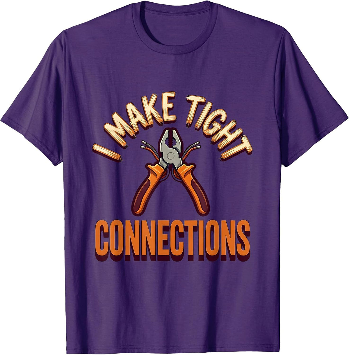 Men's I Make Tight Connections Funny Electrician Lineman Gift T-Shirt - Purple