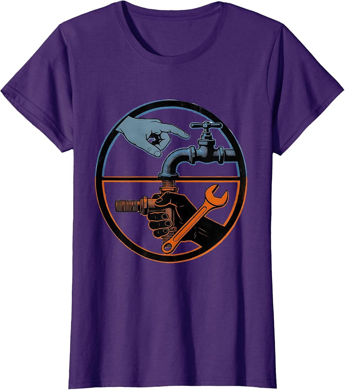 Women's Sealed Valve Plumber Trade Humor Dad Joke T-Shirt - Purple