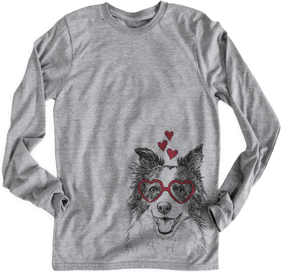 Inkopious Valentine Kylee the Border Collie Dog Triblend T-Shirt - Unisex Unisex Long Sleeve