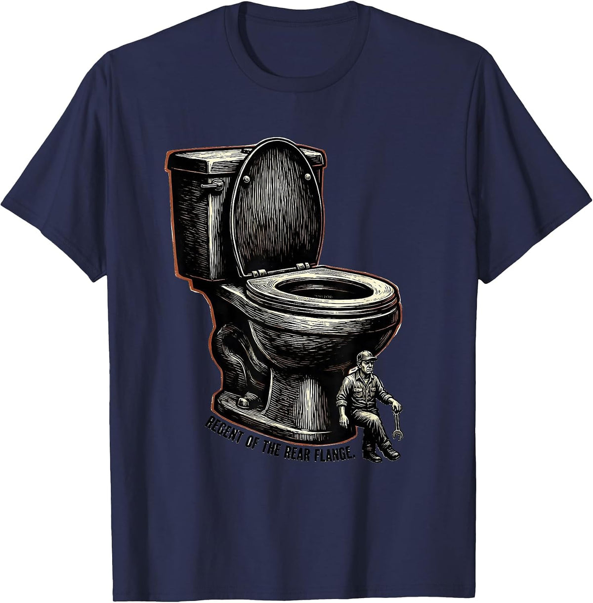Regent of the Rear Flange Funny Plumber Pipefitter T-Shirt - Navy Blue