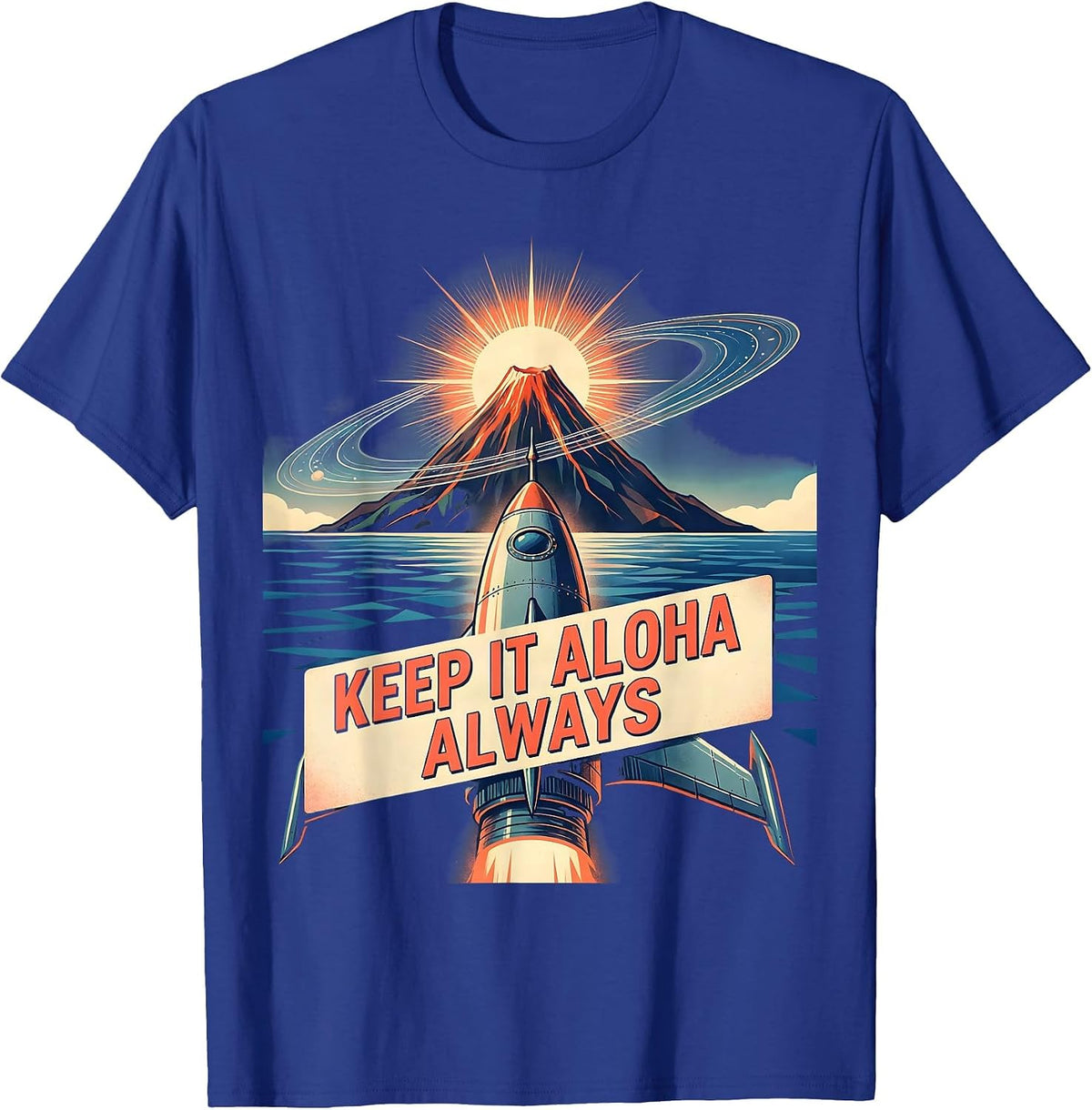 Keep It Aloha Always Hawaiian Spirit Design T-Shirt - Royal Blue