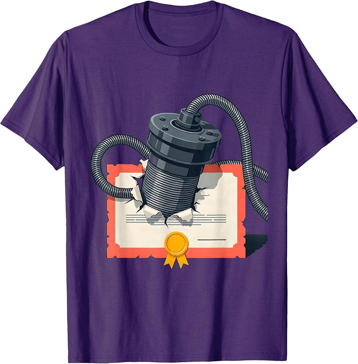 Men's Drain Cleaning Machine Plumber Sarcastic Humor T-Shirt - Purple