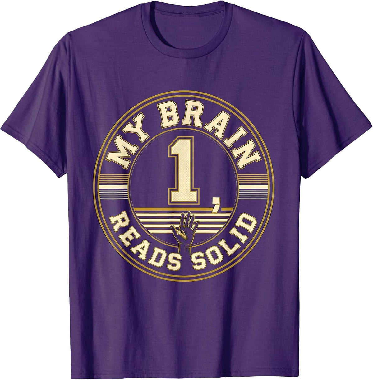 My Brain Reads Solid Funny Dyslexia Awareness Month Pride T-Shirt - Purple