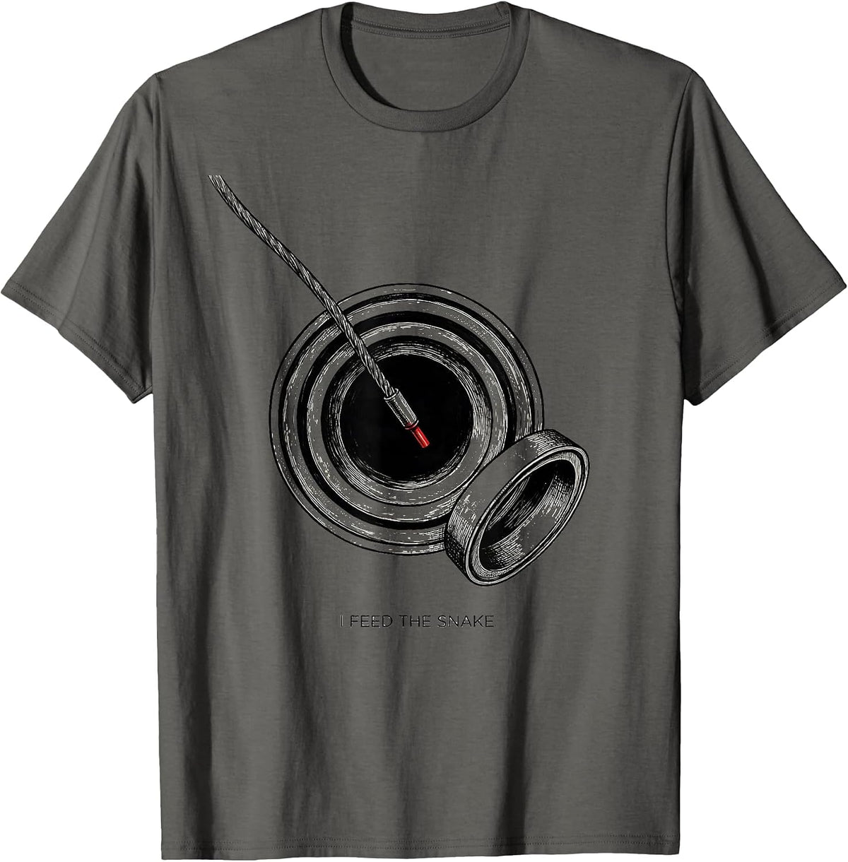 I Feed The Snake Funny Plumber Pipefitter Occupation Humor T-Shirt - Asphalt Grey