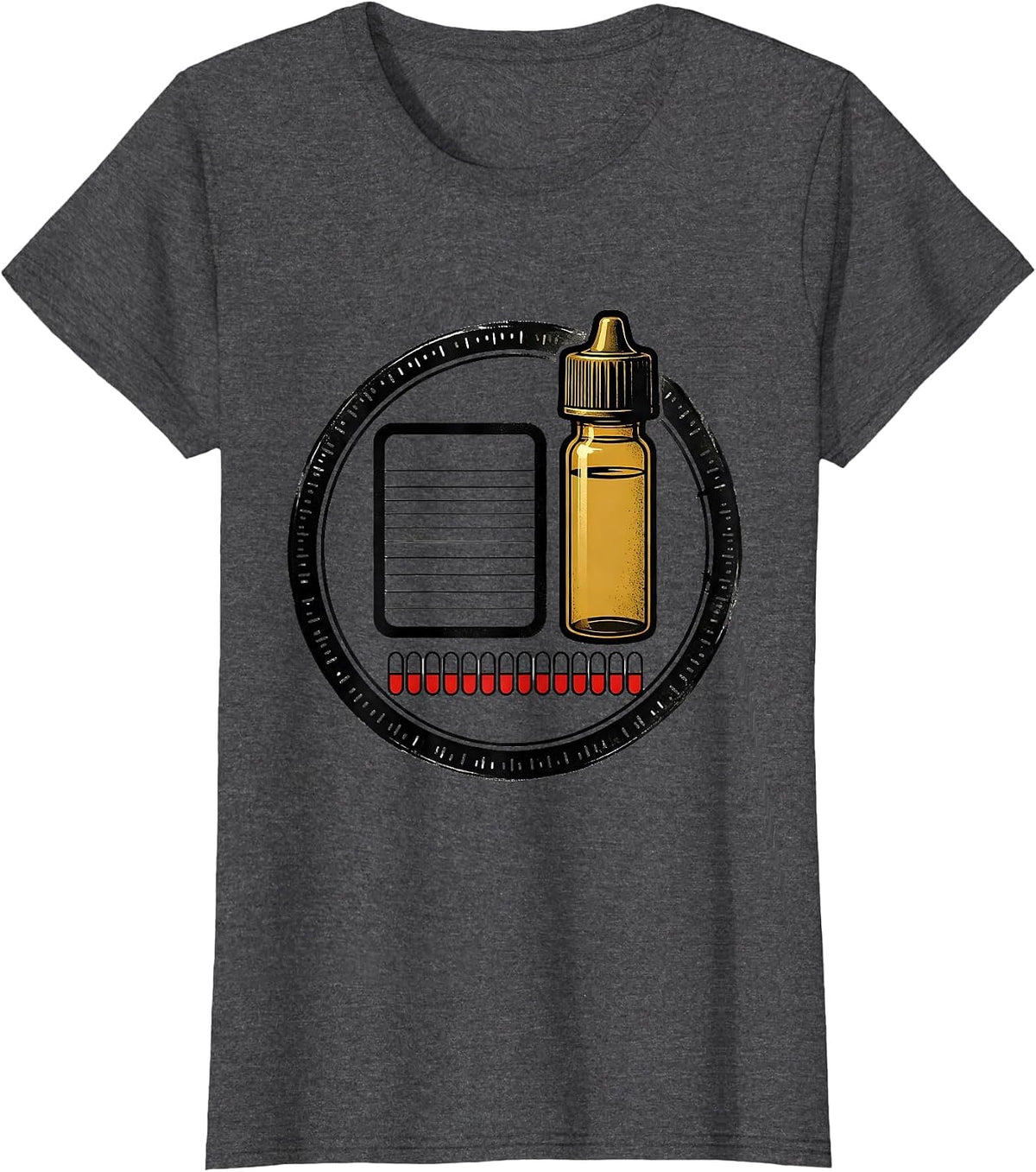 Women's Pharmacy Tech Badge Cute Pastel Humor T-Shirt - Dark Heather Grey