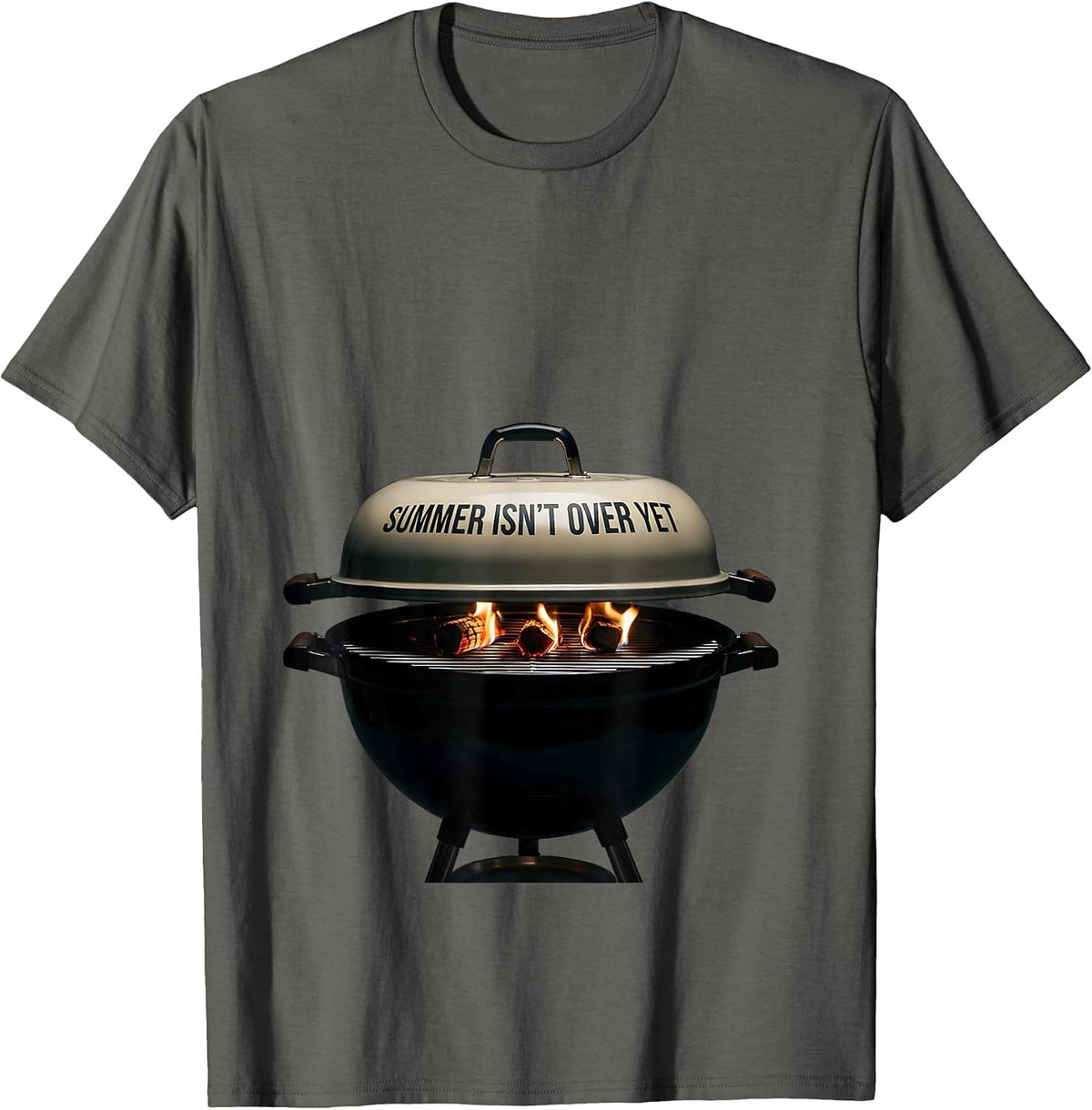 Summer Isn't Over Yet Minimalist Grill Dad Last Cookout T-Shirt - Asphalt Grey