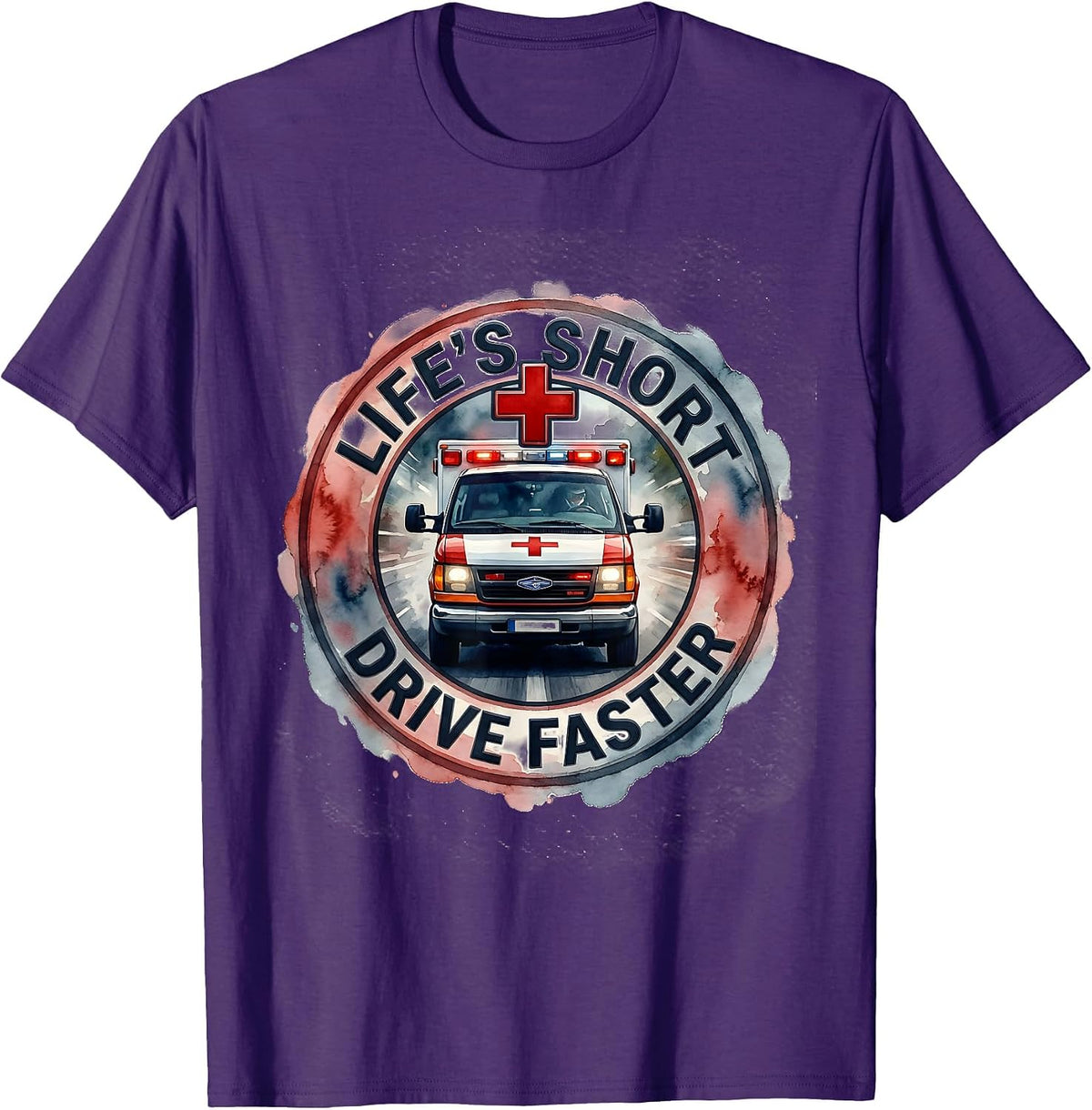Life's Short Drive Faster Speed Lover Design T-Shirt - Purple