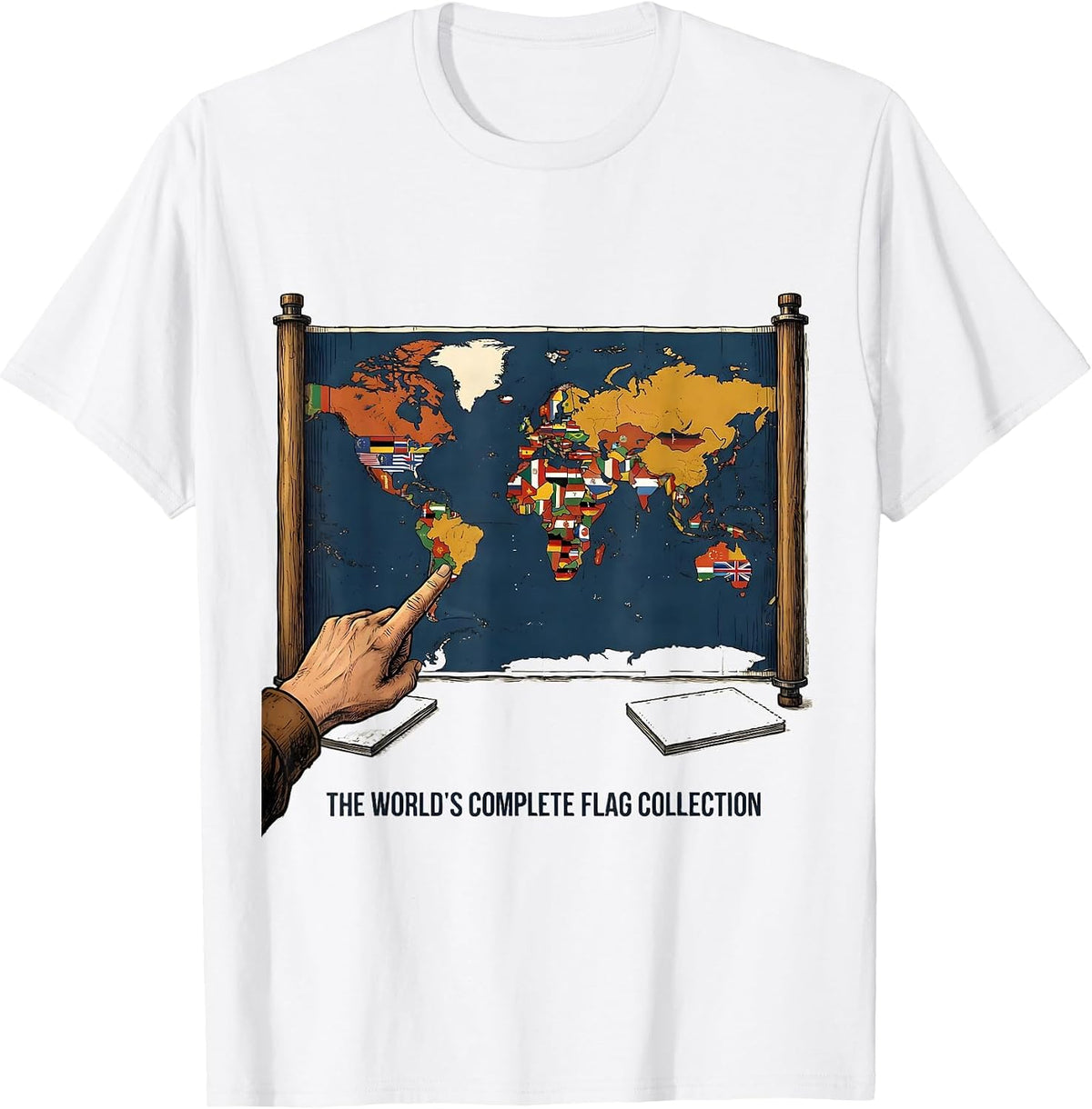 Men's The World's Complete Flag Collection International Geography T-Shirt - White