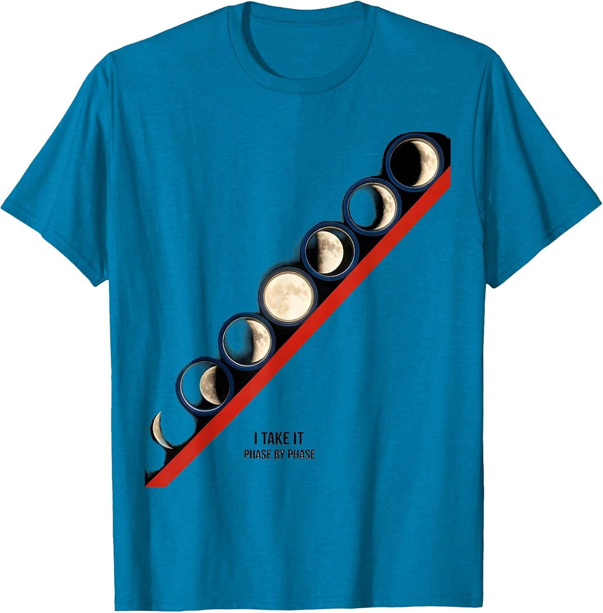 I Take It Phase By Phase Bauhaus Modernist Astronomy Science T-Shirt - Sapphire Blue