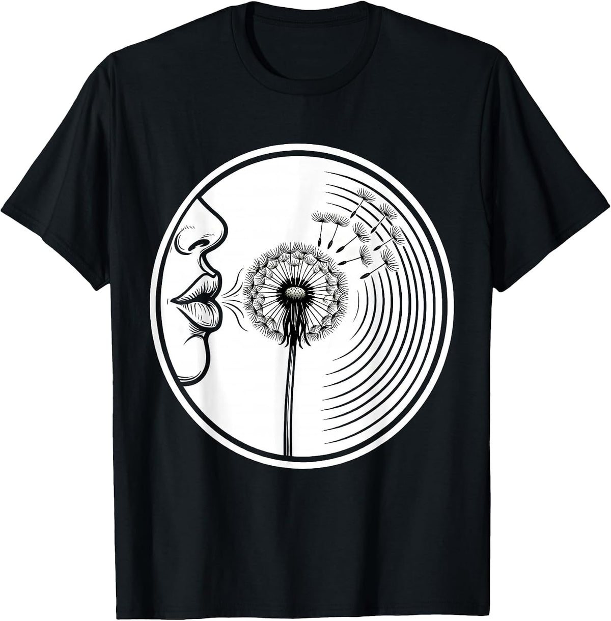 Men's Speech Therapy Dandelion Sound Waves Illustration T-Shirt - Black