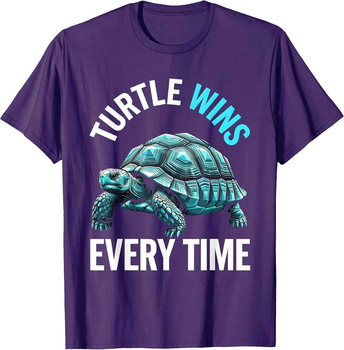 Turtle Wins Every Time Animal Kingdom Design T-Shirt - Purple