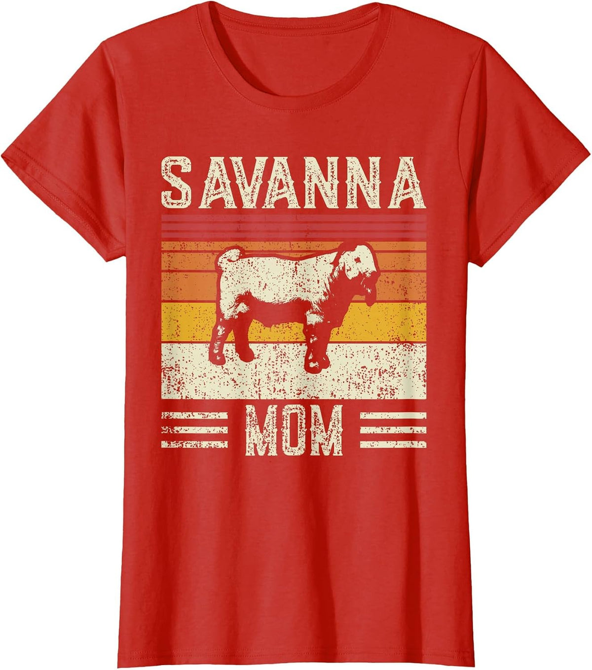 Best Goat Mom Women - Vintage Savanna T-Shirt - Red
