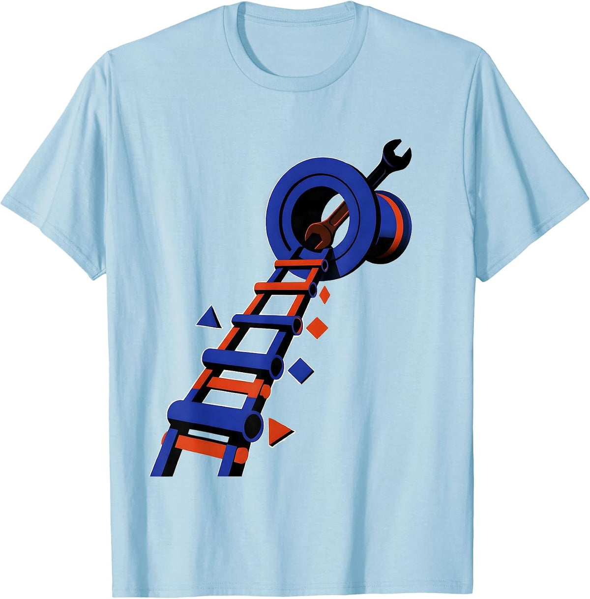 Men's Drain Trap Pipe Wrench Funny Plumber Gift T-Shirt - Baby Blue