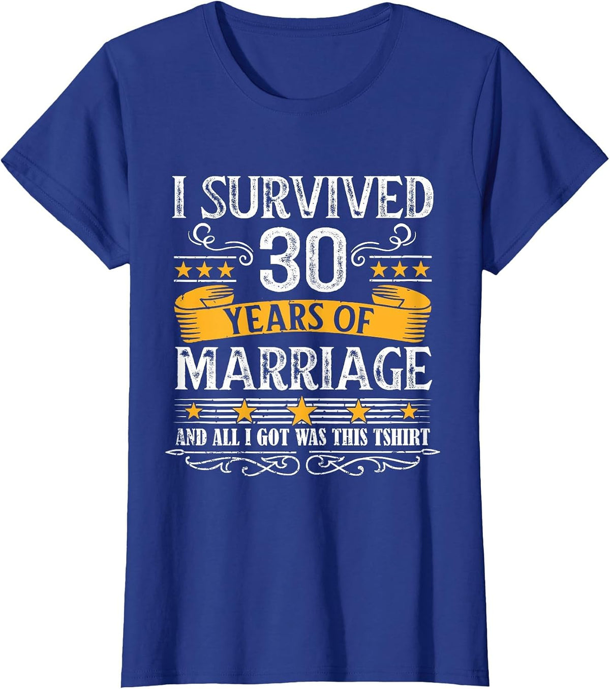 30th Wedding Anniversary Shirt Couples Husband Wife 30 Years T-Shirt - Royal Blue