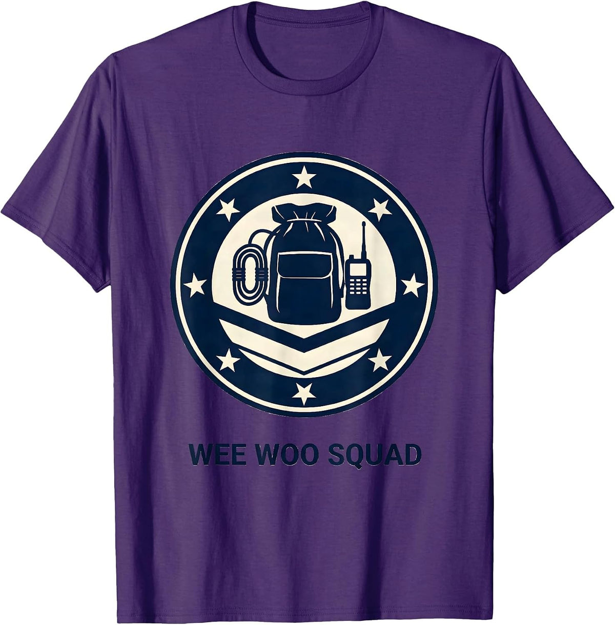 Men's Wee Woo Squad EMS Paramedic EMT Crew Gag Humor T-Shirt - Purple