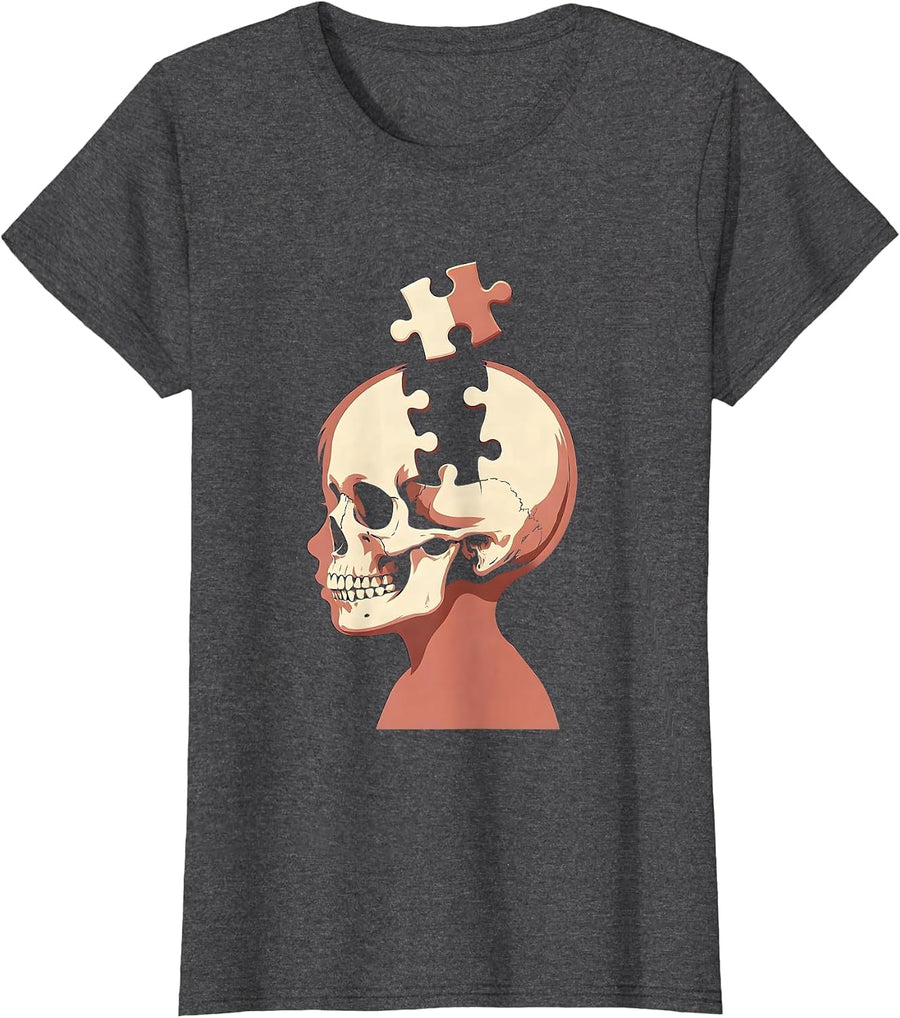 Women's Paraprofessional Puzzle Piece Mind Graphic T-Shirt - Dark Heather Grey