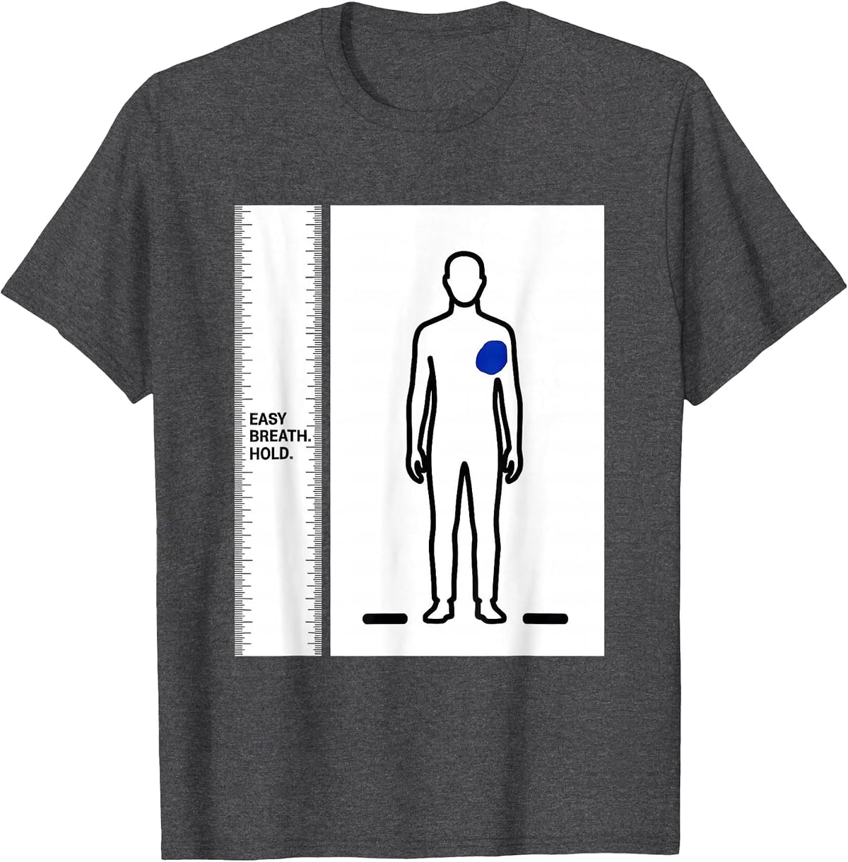 Men's Easy Breath Hold Radiology Rad Tech X-Ray Technologist Humor T-Shirt - Dark Heather Grey