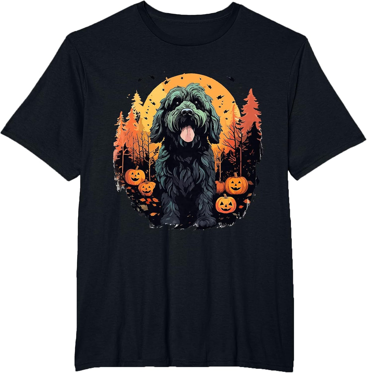 Goldendoodle Halloween Cute and Spooky Doodle Dog T-Shirt - Black